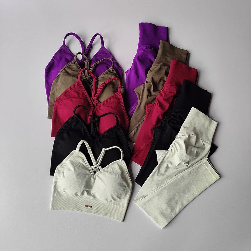 Conjunto Deportivo 2 Piezas — Top Espalda Cruzada y Calza
