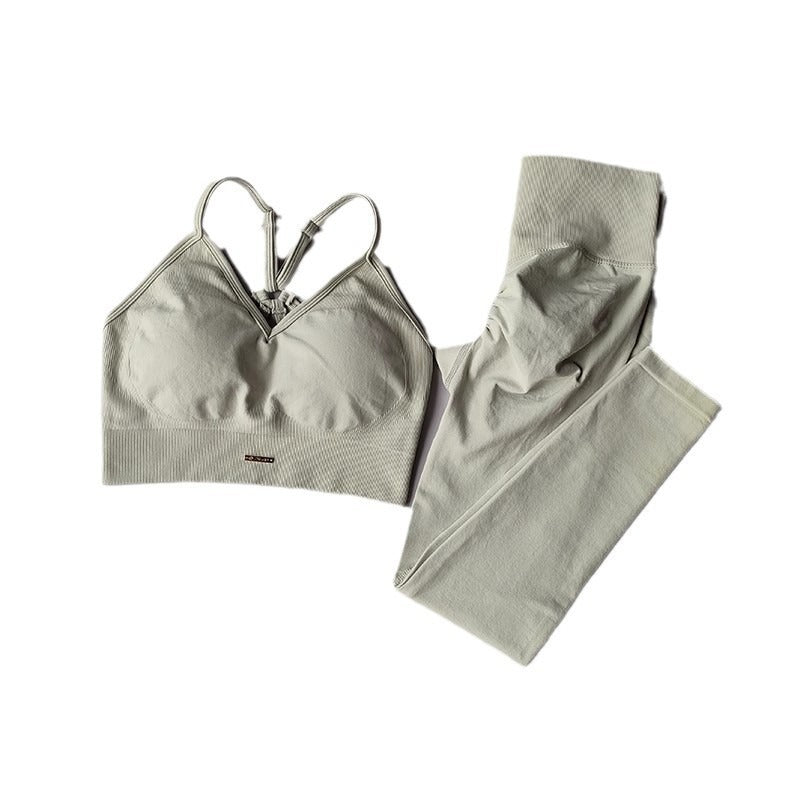 Conjunto Deportivo 2 Piezas — Top Espalda Cruzada y Calza
