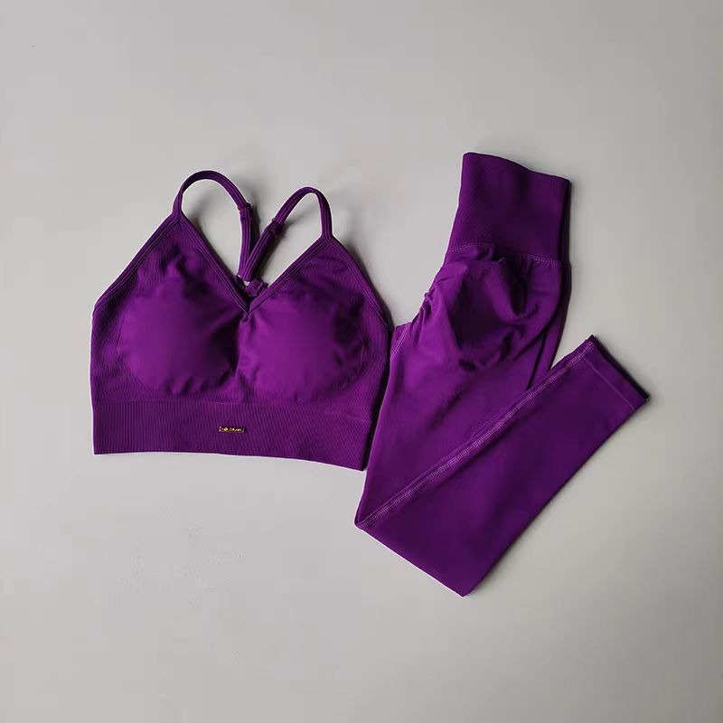 Conjunto Deportivo 2 Piezas — Top Espalda Cruzada y Calza